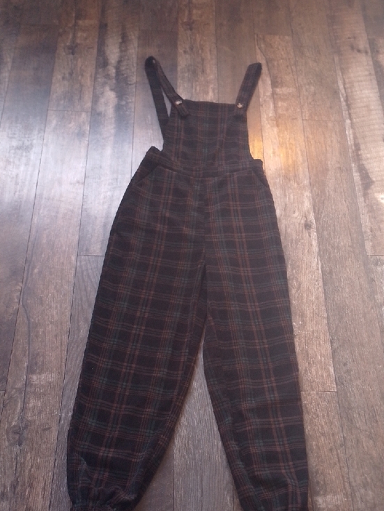 Source Unknown Pants - Plaid Overalls Jumpsuit High waisted Irish Scottish Boho Playsuit